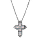 Symbols Of Faith Regal Filigree Crystal Cross Pendant Necklace 30"