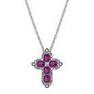 Symbols Of Faith Regal Filigree Crystal Cross Pendant Necklace 30"