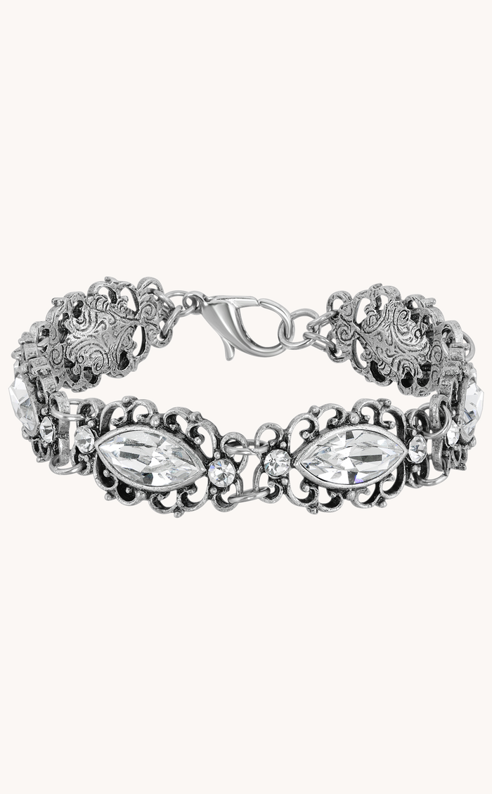 Navette Austrian Crystal  Link Bracelet