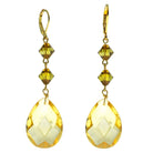 1928 Jewelry Briolette Faceted Teardrop Crystal And Bead Drop Earrings