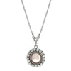 1928 Jewelry Round Multi-Crystal Floral Accent Drop Pendant Necklace 16