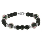 1928 Jewelry Black Floral Beaded Bracelet