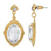 1928 Jewelry Antique Style Oval Post Austrian Crystal Drop Earrings