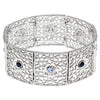 1928 Jewelry Sapphire Blue Crystal Filigree Stretch Bracelet