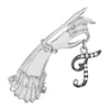 1928 Jewelry Belle Epoch Victorian Hand Model Crystal Initial Pin