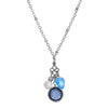 1928 Jewelry Montana Blue Channel Sapphire Crystal Heart & Pearl Charm Pendant Necklace 16