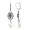 Regency Starburst Crystal Pearl Dangle Earrings