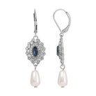 Regency Starburst Crystal Pearl Drop Earrings