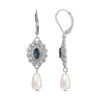 Regency Starburst Crystal Pearl Dangle Earrings