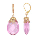 1928 Jewelry Briolette Faceted Glass Stone Drop Earrings