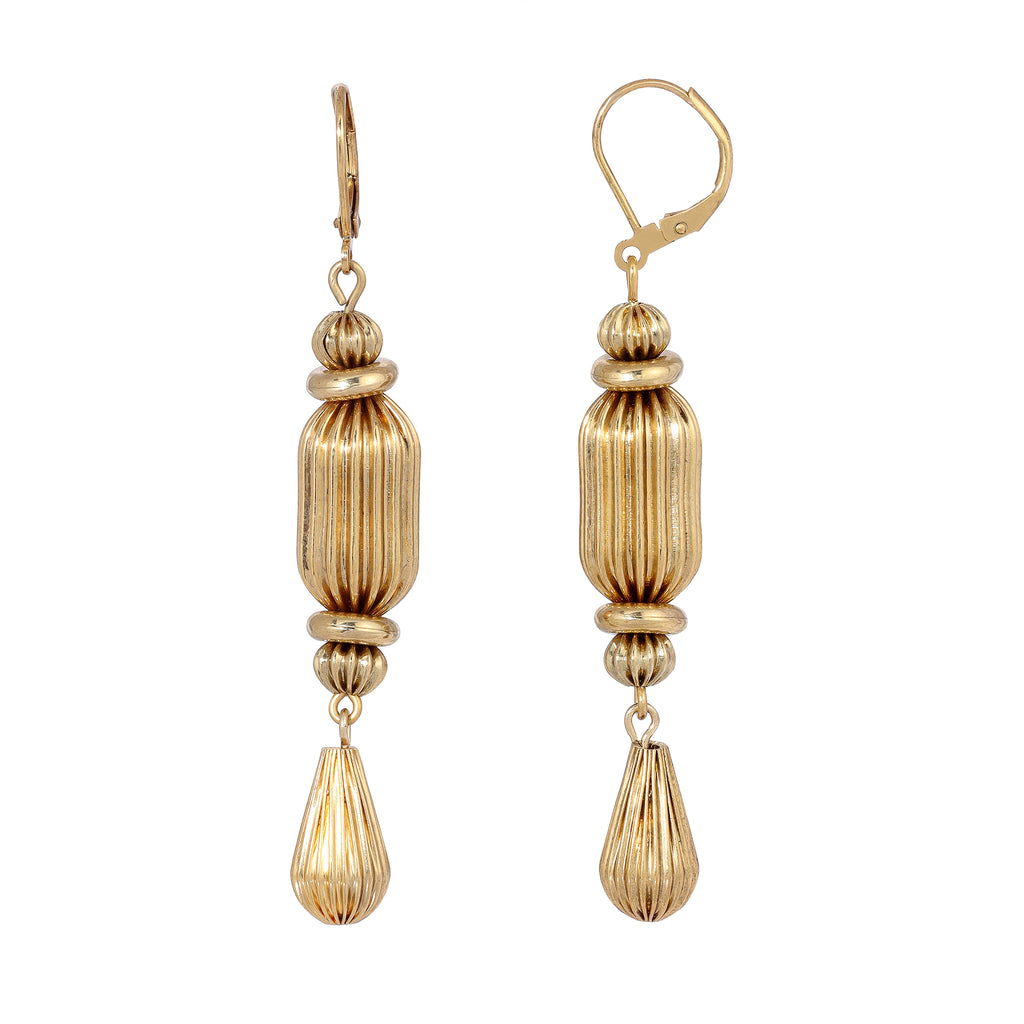1928 Jewelry Golden Rondelle Glam Drop Dangling Earrings