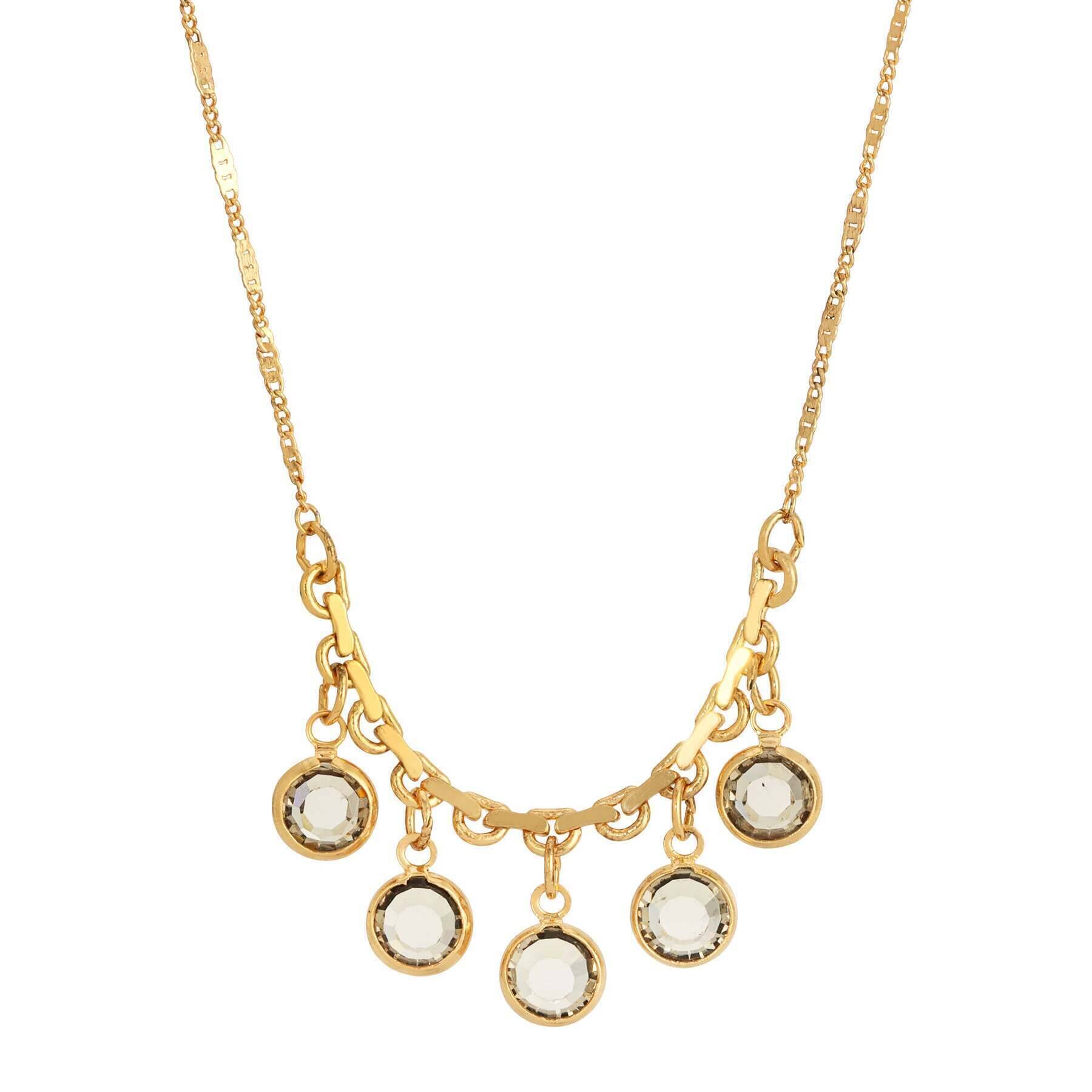 1928 Jewelry Austrian Channel Crystal Fancy Necklace 16"