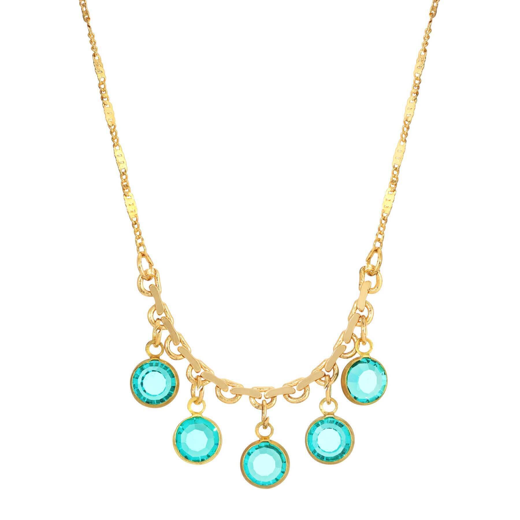 1928 Jewelry Austrian Channel Crystal Fancy Necklace 16"