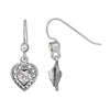 1928 Jewelry Antiqued Heart Crystal Dangle Earrings