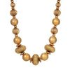 1928 Jewelry Satin Gold Corrugated Bead Necklace 16