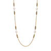 1928 Jewelry White Orbit & Gold Beaded Chain Necklace 42