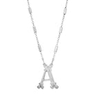 Silver Old Fashioned Initial 'A' Pendant Necklace 15" + 3" Extender