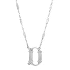 Silver Old Fashioned Initial 'D' Pendant Necklace 15" + 3" Extender