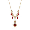 1928 Jewelry Belle Epoch Red Stone Crystal Drop Necklace 16