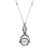 1928 Jewelry Tri-Locket Floral Harmony Rotating Spinner Pendant Faux Pearl Necklace 28