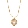 1928 Jewelry Faux Pearl Heart & Crystal Pendant Necklace 15