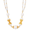 1928 Jewelry Golden Cupule White Bead Necklace 16