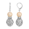 1928 Jewelry Rosabella Light Peach Faux Pearl Filigree Puff Bead Drop Earrings