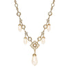 1928 Jewelry Golden Allure Teardrop Faux Pearl Pendant Necklace 15