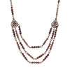 1928 Jewelry Multi Beaded Crystal Teardrop Filigree Bib Necklace 15