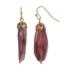 1928 Jewelry Irregular Milk Amethyst Bead Drop Earrings