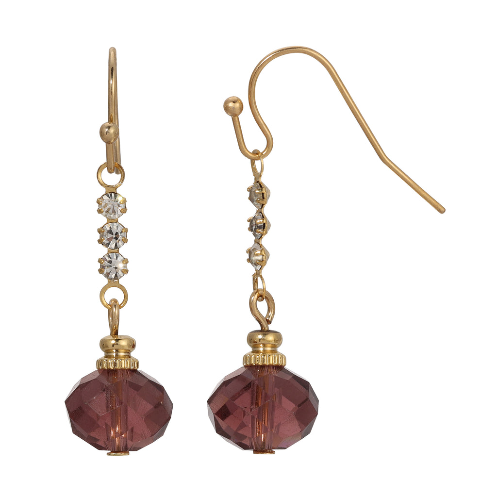 Trio Rhinestone & Glass Bead Dangling Earrings