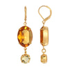1928 Jewelry Opulent Oval Topaz Austrian Crystal Jonquil Dangle Earrings
