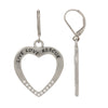 1928 Jewelry Live Love Rescue Crystal Heart Drop Earrings