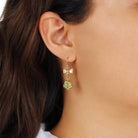 1928 Jewelry Flower Crystal And Bow Drop Earrings