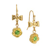 1928 Jewelry Flower Crystal And Bow Dangle Earrings