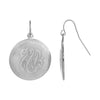 1928 Jewelry Silver Round Textured Designed Medallion Drop Earrings
