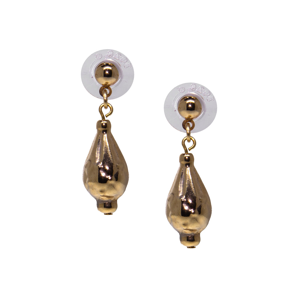 1928 Jewelry Polished Gold Post Teardrop Earrings