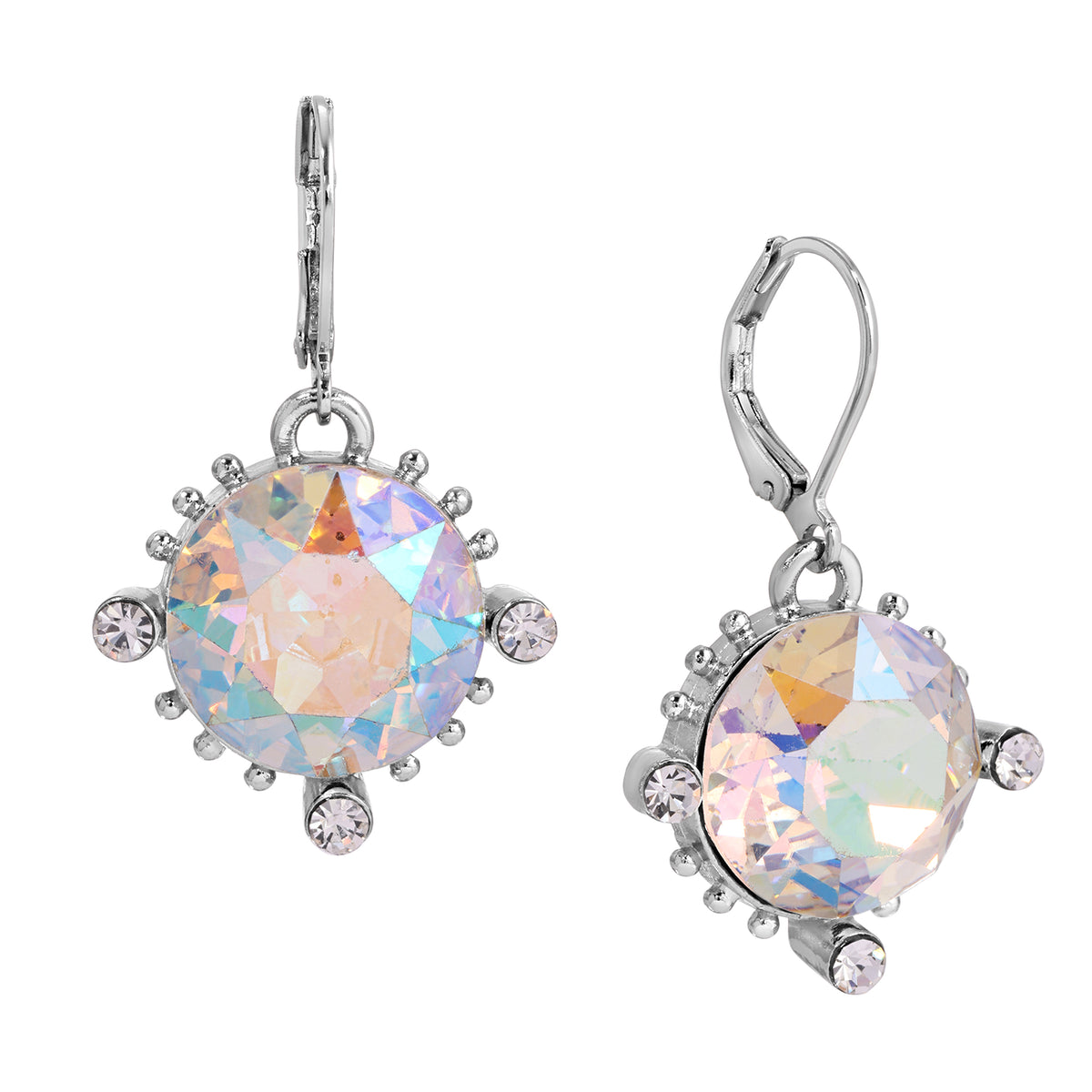 Round AB Austrian Crystal Drop Earrings