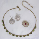 1928 Jewelry $80 Value Mystery Jewelry Package One Necklace, One Earring and One Brooch