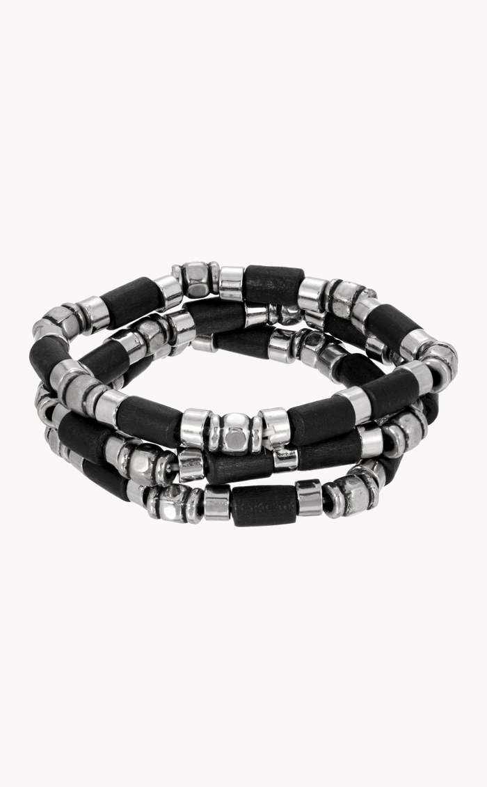 Jet Black Stretch Bracelet Trio
