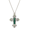 Symbols Of Faith Rectangular Stone Filigree Crystal Cross Pendant Necklace 30