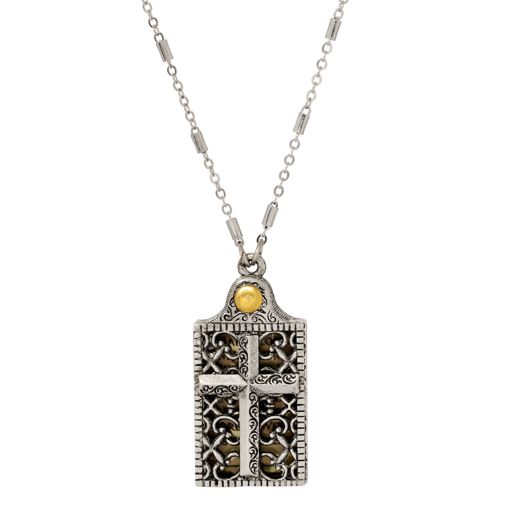 symbols of faith cross and hear o lord slide locket necklace 28
