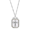 Symbols Of Faith Frosted Stone With Cross Large Pendant Necklace 28