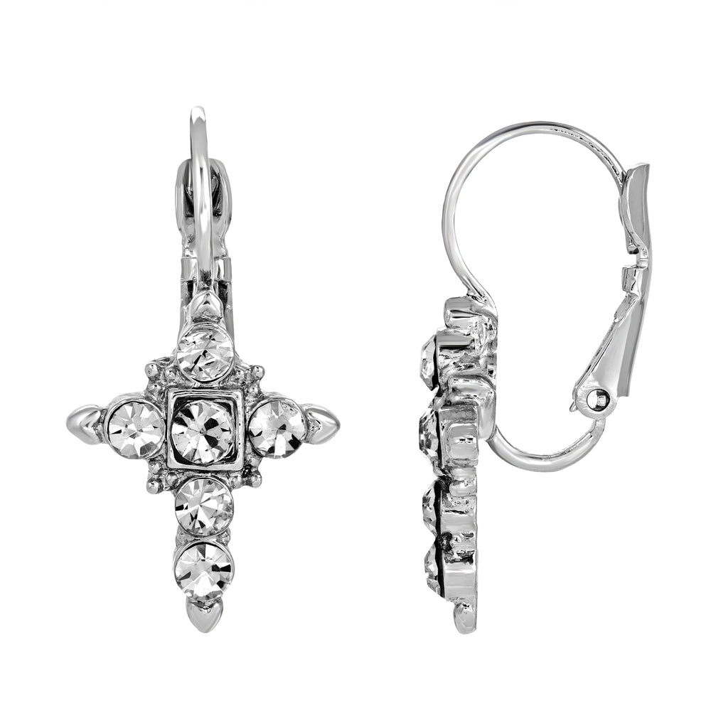 Symbols Of Faith Crystal Cross Earrings