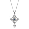Symbols Of Faith Blue And Crystal Cross Pendant Necklace 16