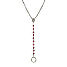 Symbols Of Faith Mary Medallion Crystal Rosary Badge And Eyeglass Holder Y-Necklace 16" + 3" Extender