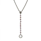 Symbols Of Faith Mary Medallion Crystal Rosary Badge And Eyeglass Holder Y-Necklace 16" + 3" Extender