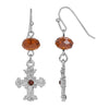 Symbols of Faith Faceted Crystal Drop Flower Budded Dangling Earrings