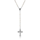 Symbols Of Faith Faux Pearl Rosary With Multicolor Floral Stone Rosary Box