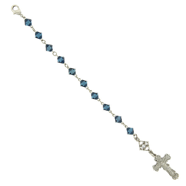 Symbols Of Faith Blue Crucifix Bracelet